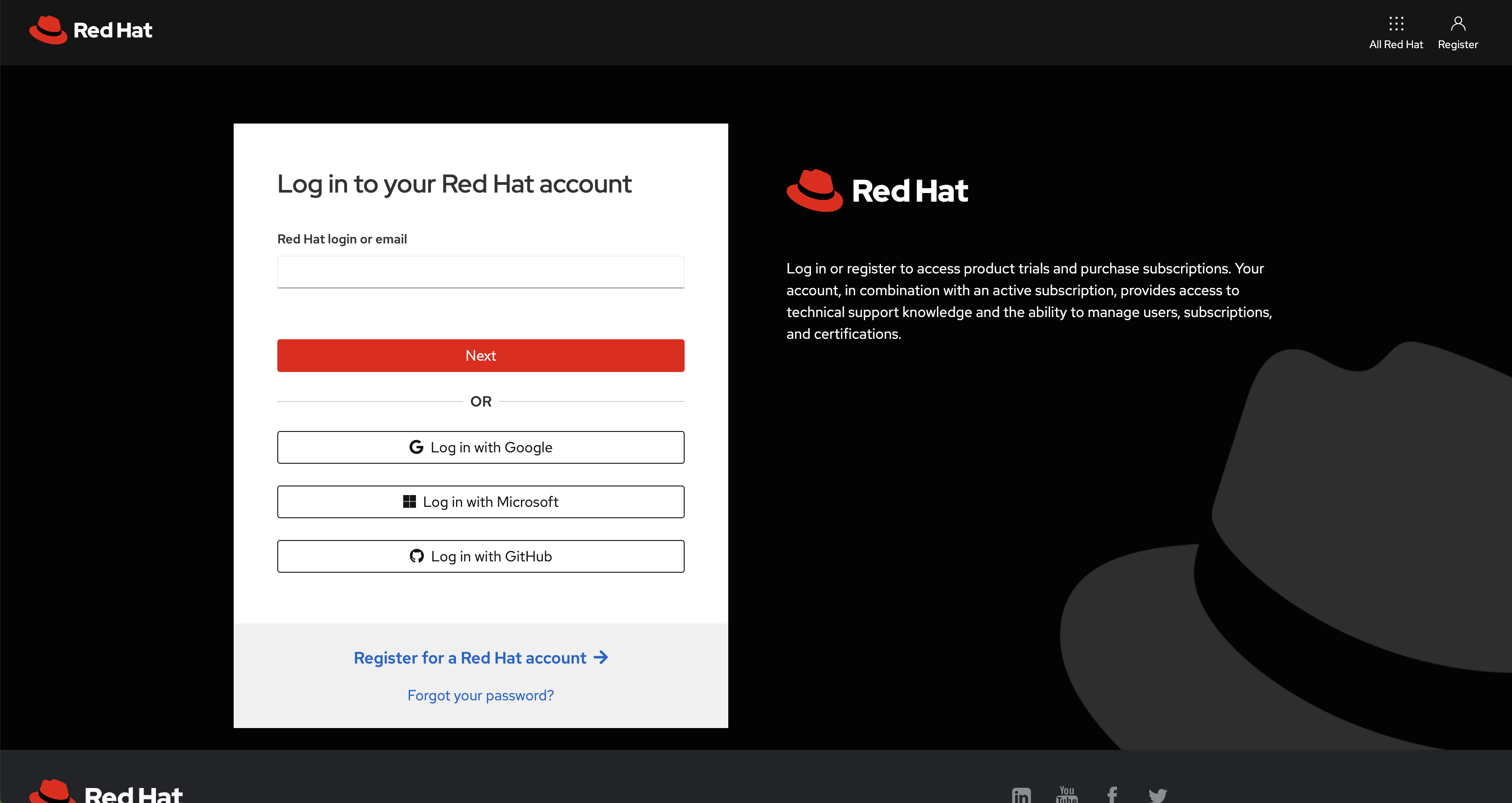 Red Hat Hybrid Cloud login